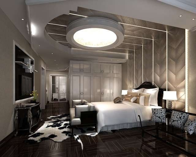 Deluxe master bedroom design 61 3D Model