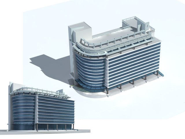 City office building construction avant-garde design hotel – 44 3D Model