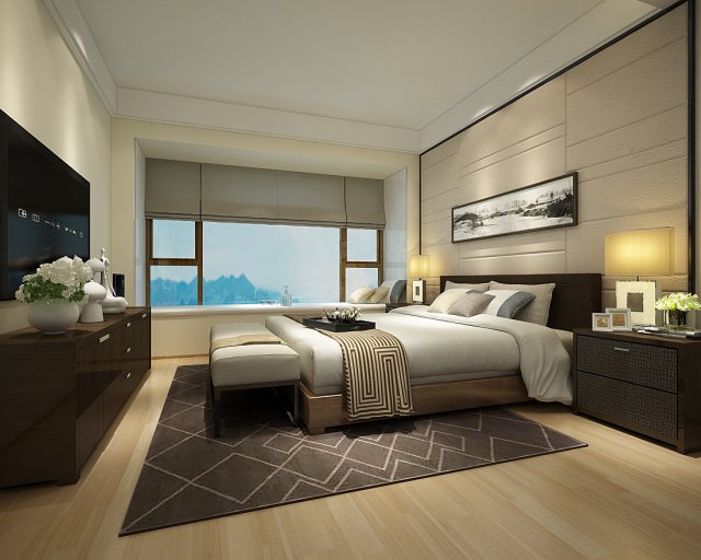 Deluxe master bedroom design 25 3D Model