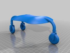 Teal drone on wheels 3D Print Model