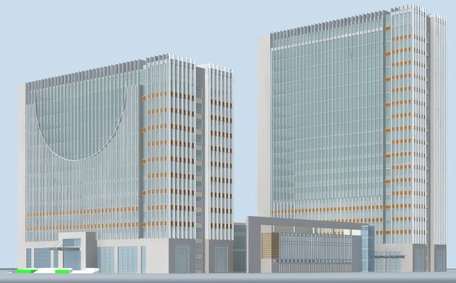 City office building construction avant-garde design hotel – 506 3D Model