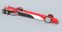 Twin-engined jet dragster 3D Model