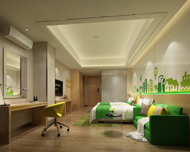 Bedroom hotel suites designed a complete 78 3D Model