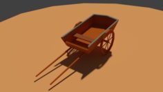 Low Poly Farm Cart 3D Model