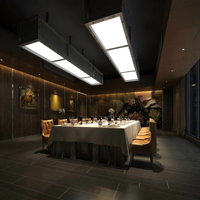 Private dining room space 25 3D Model