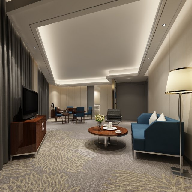 Bedroom hotel suites designed a complete 166 3D Model