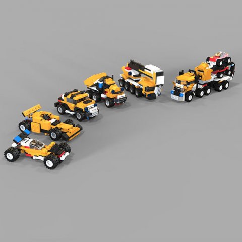 Lego cars pack low-poly 3D Model