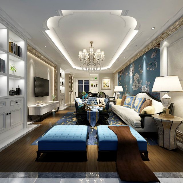 European-style living room design 34 3D Model