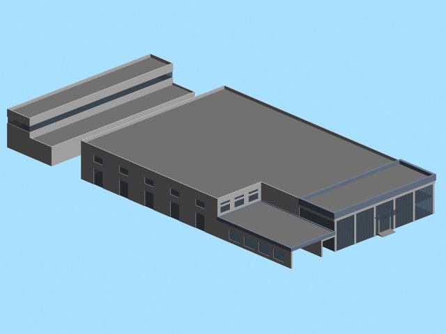 City hotel simple office building – 77 3D Model
