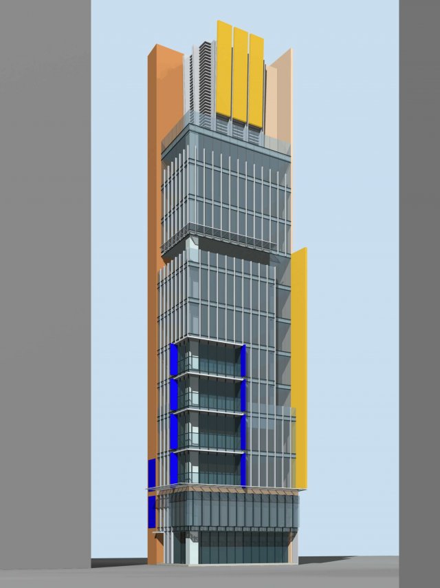 City office building construction avant-garde design hotel – 489 3D Model