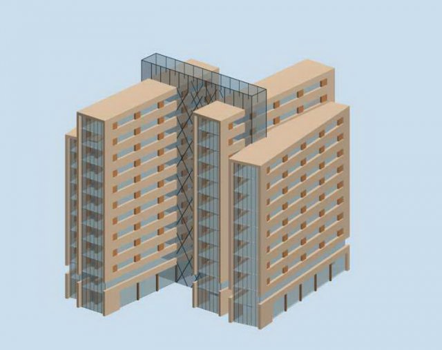 City hotel simple office building – 83 3D Model