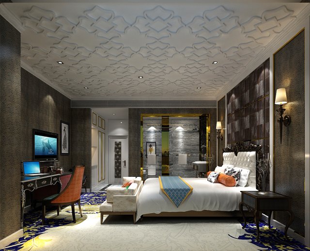 Bedroom hotel suites designed a complete 15 3D Model