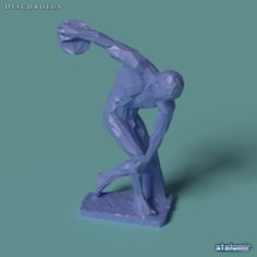 Polygonal Statue Discobolus printable 3D Model