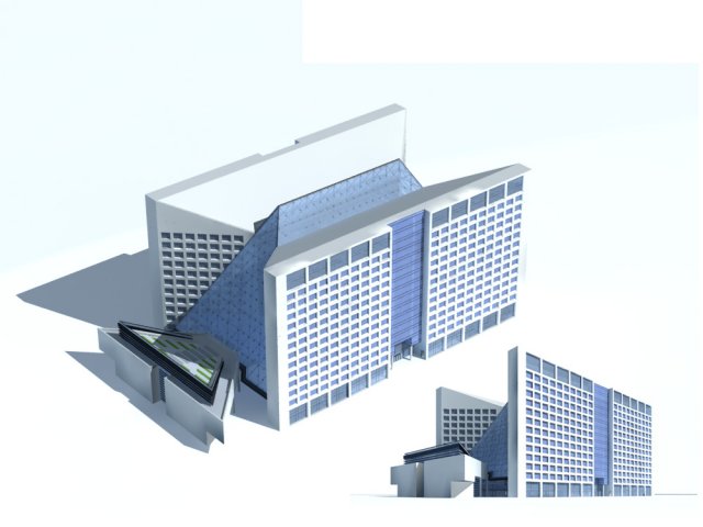 City office building construction avant-garde design hotel – 243 3D Model