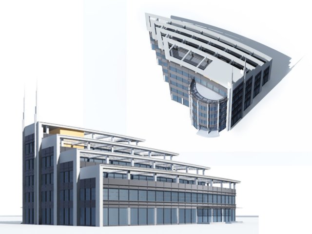 City office building construction avant-garde design hotel – 28 3D Model
