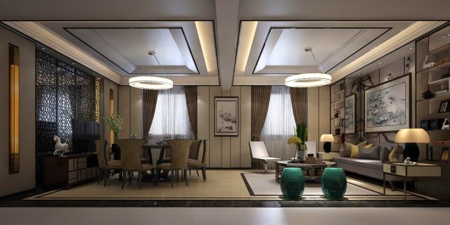 Private dining room space 38 3D Model