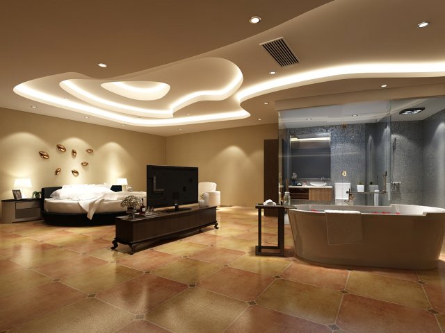 Bedroom hotel suites designed a complete 105 3D Model