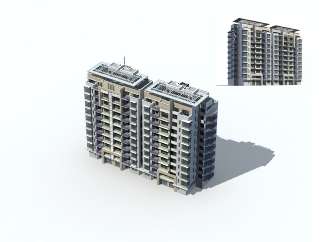 City Residential Garden villa office building design – 586 3D Model