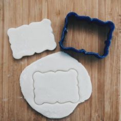 Plaque cookie cutter – cookie cutter or fondant plate – vintage retro 3D Print Model