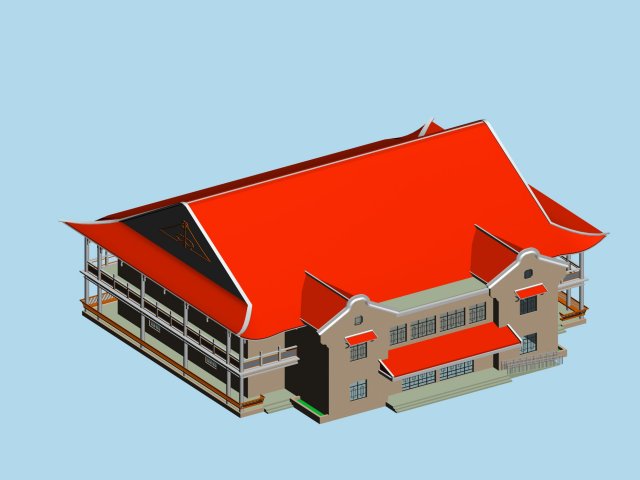 City chinese ancient luxury palace building – 12 3D Model