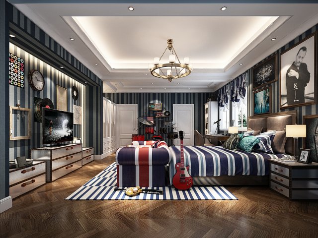 Deluxe master bedroom design 150 3D Model