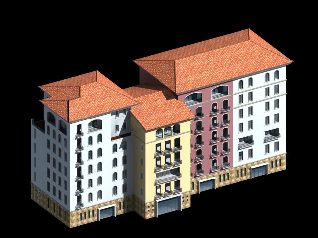 City ancient palace building luxury villas – 14 3D Model