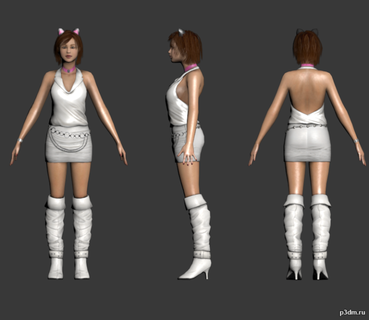 French Girl 3D Model