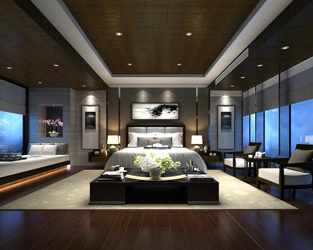 Deluxe master bedroom design 48 3D Model