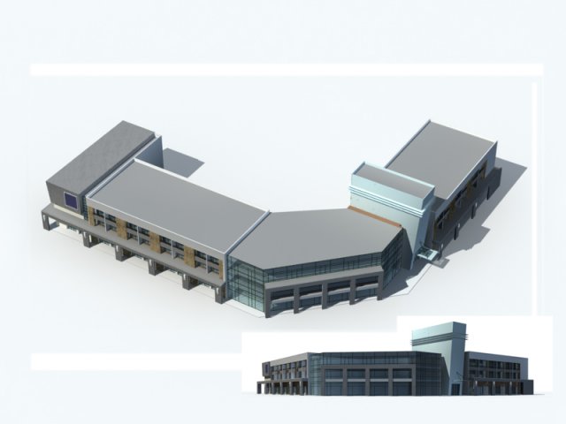 City office building construction avant-garde design hotel – 203 3D Model