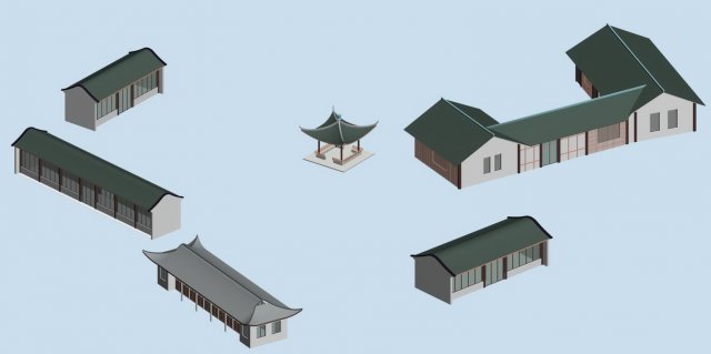 City chinese ancient luxury palace building – 75 3D Model