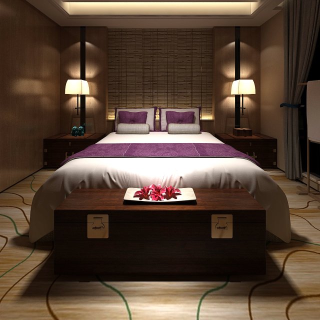 Bedroom hotel suites designed a complete 171 3D Model