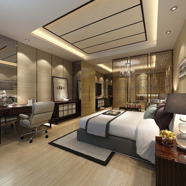 Bedroom hotel suites designed a complete 57 3D Model