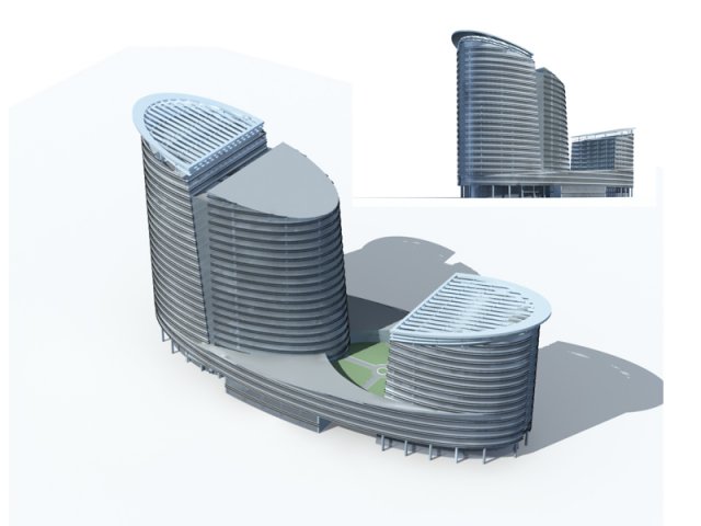 City office building construction avant-garde design hotel – 268 3D Model