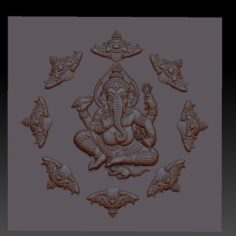 indian elephant buddha relief model for cnc 3D Print Model