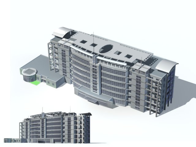 City office building construction avant-garde design hotel – 101 3D Model