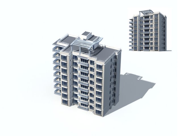 City Residential Garden villa office building design – 621 3D Model