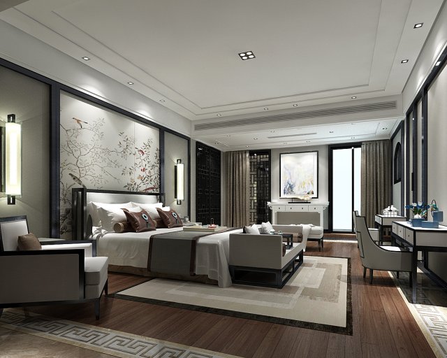 Bedroom hotel suites designed a complete 22 3D Model