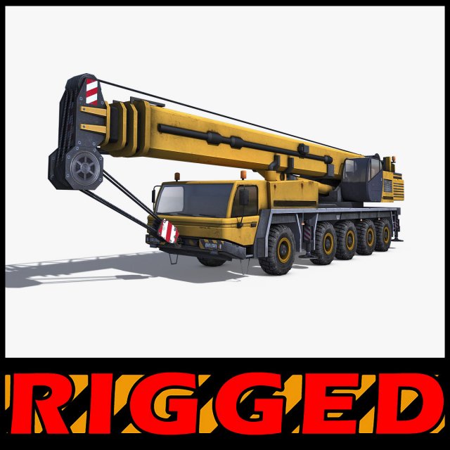 Mobile Crane Rigged 3D Model