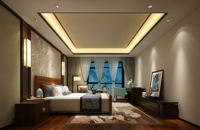 Bedroom hotel suites designed a complete 147 3D Model