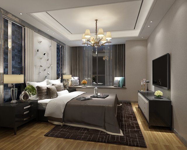 Deluxe master bedroom design 52 3D Model