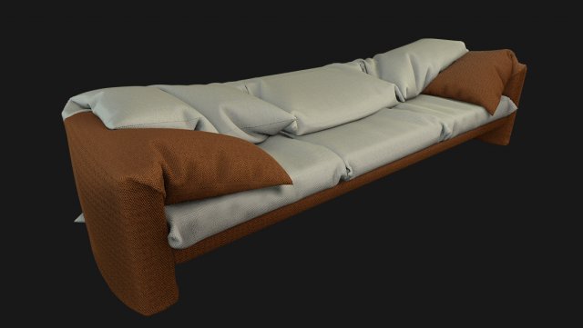 Sofa with pillows 3D Model