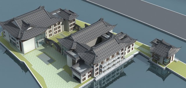 City chinese ancient luxury palace building – 56 3D Model