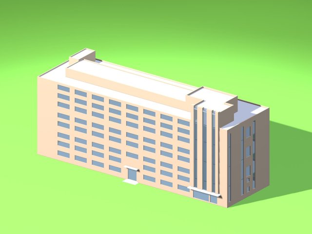 City hotel simple office building – 16 3D Model