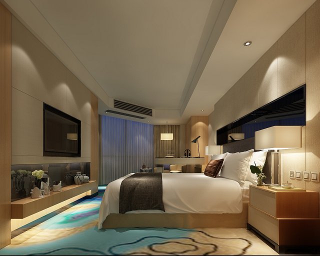 Bedroom hotel suites designed a complete 90 3D Model