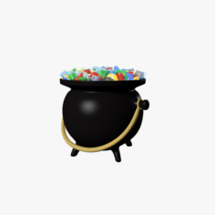 Pot of gems 3D Model