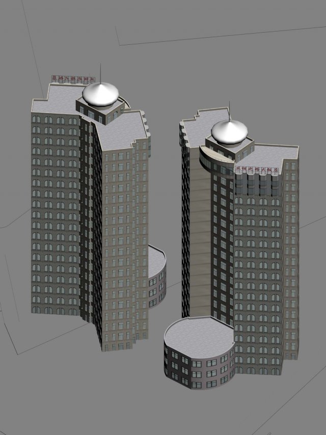 City office building construction avant-garde design hotel – 5621 3D Model