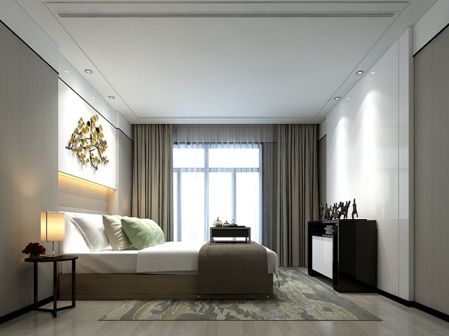 Stylish master bedroom design 38 3D Model