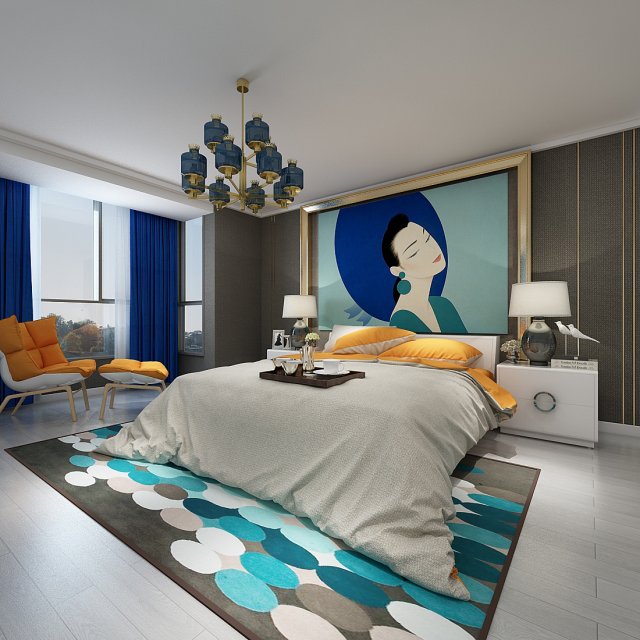 Bedroom hotel suites designed a complete 31 3D Model