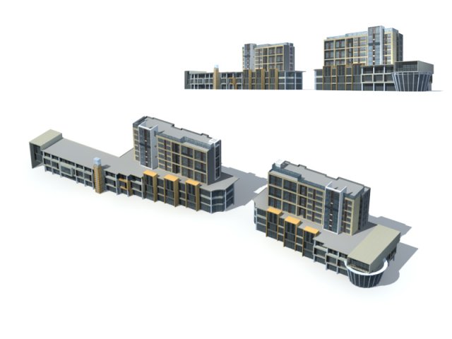 City office building construction avant-garde design hotel – 346 3D Model