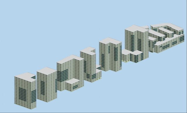 City hotel simple office building – 92 3D Model